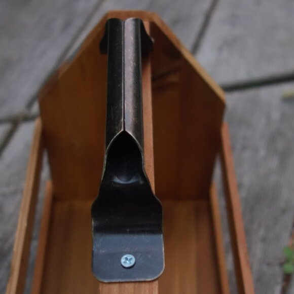 Wood Bottle Caddy with Metal Carrying Handle and Mounted Metal Bottle Opener - Picture 11 of 16